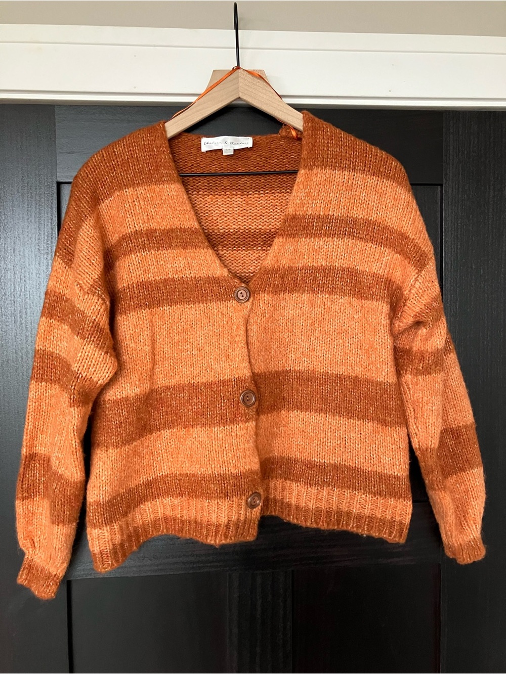 Chelsea & Theodore Burnt Orange Knit Cardigan